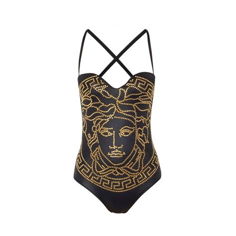 black versace bathing suit|versace medusa bikini.